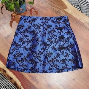 Zara Oriental Embroidered Print Floral Mini Skirt